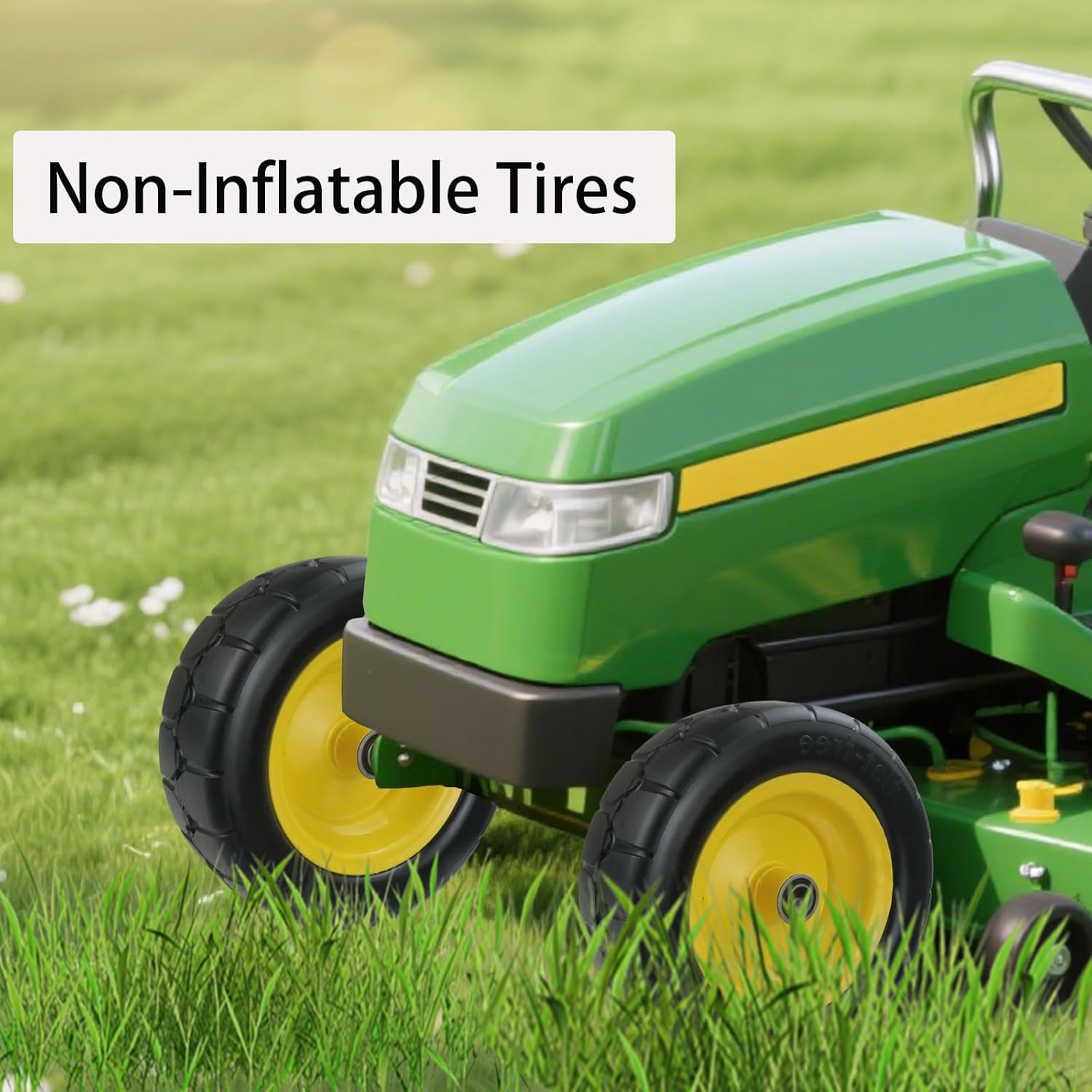 11x4.00-5'' Lawn Mower Tires Flat Free, Zero Turn Front Tires and Wheel, 3.4" Centered Hub with 3/4" & 5/8" & 1/2" Bearings, For Zero Turn Mowers & Riding Lawn Mower (2 Pack)