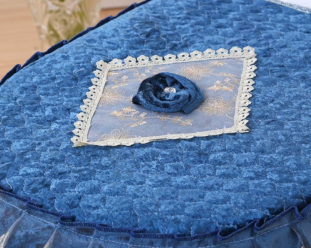 WSHINE Home Decor Pleuche Lace Toilet Accessories Tank Cover + Lid Cover + Toilet Seat Cover, Set of 3 (Blue) : Home & Kitchen