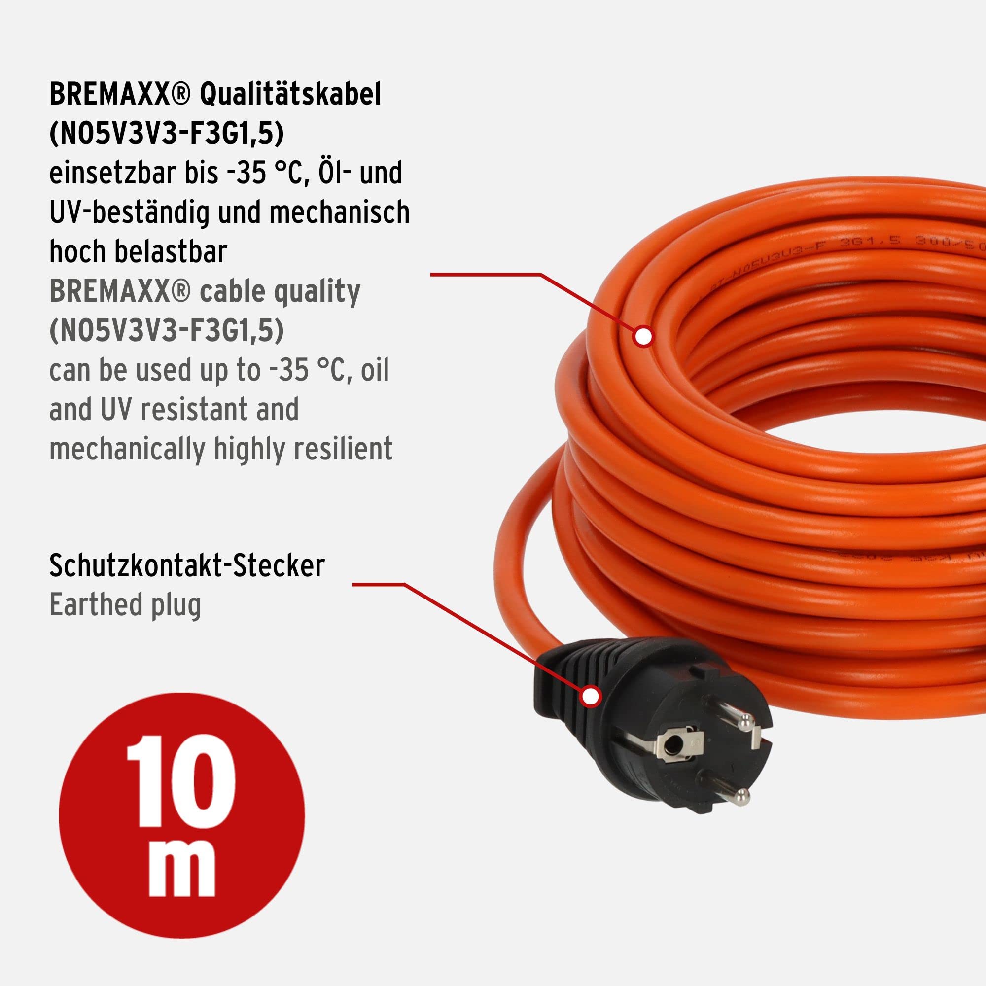 Brennenstuhl Kabeltrommel SPAR-SET 40m outdoor Garant V2 (Made in Germany, IP44) + BREMAXX Verlängerungskabel 10m (Made in Germany, IP44, einsetzbar bis -35 °C, öl- und UV-beständig)