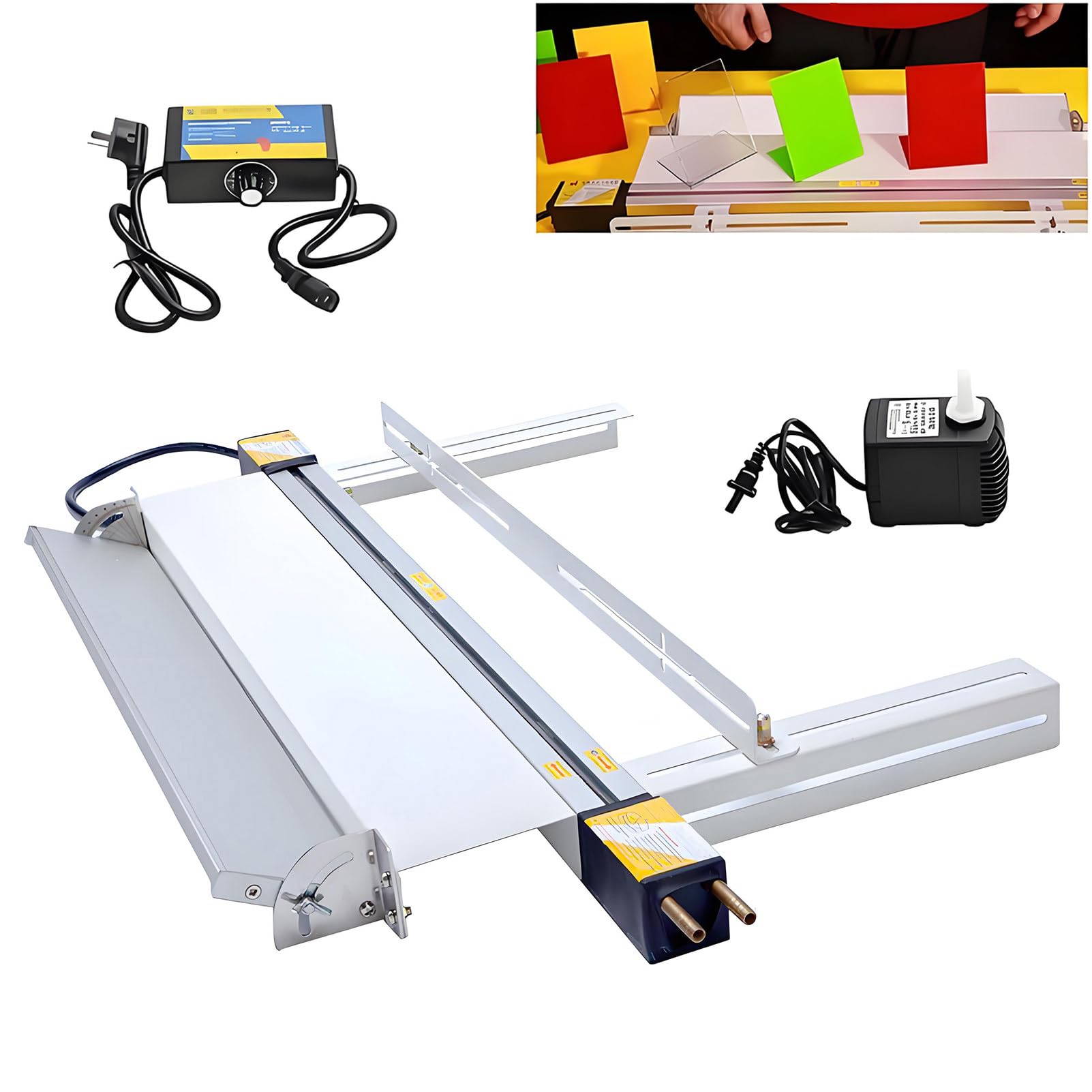 EpyGnom Acrylic Heat Bending Machine with Adjustable Length & Angle, PVC Plastic Bender with Spare Heating Wire, Acrylic Strip Bender Heater 0-420℃, Up to 0.24in Thick 125cm/48in
