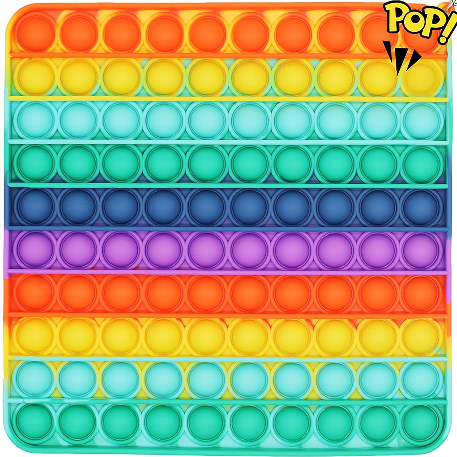Buy BACKGAMMON® Pop It Big Square 100 Bubble Fidget Large Pop Fidget ...