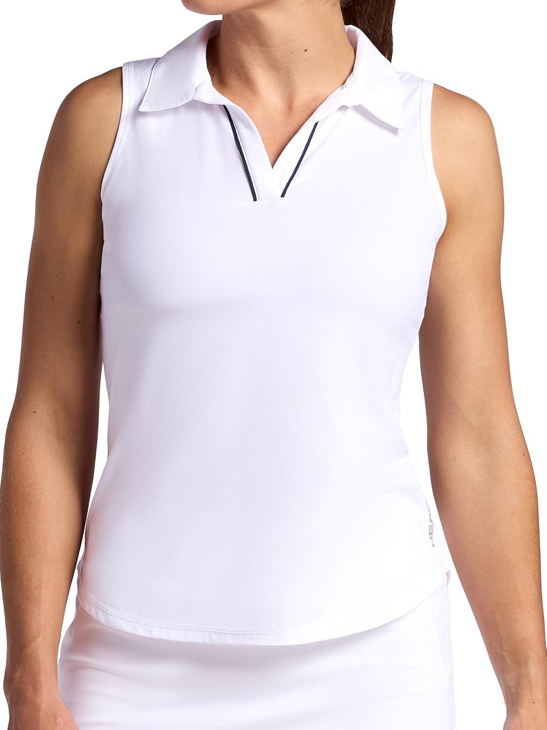 Head Womens Breakpoint Piping Polo Tank Top, Slim Fit, Stretch Lightweight Material, Moisture-Wicking