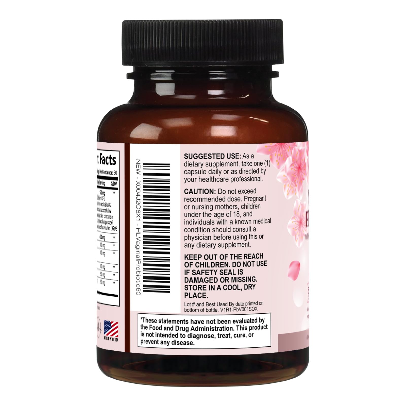 Vaginal Probiotics 50 Billion CFU - Gently Support Feminine Health, pH Balance, Healthy Odor & Vaginal Flora - Improved Formula for Women with Lactobacillus, Prebiotics & Cranberry - 60 Capsules — Amazon image 8