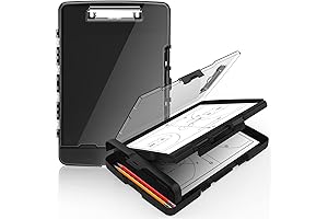 Sturdy Clipboard: Sooez Clipboard with Reinforced Hinge and Dual Storage Compartments