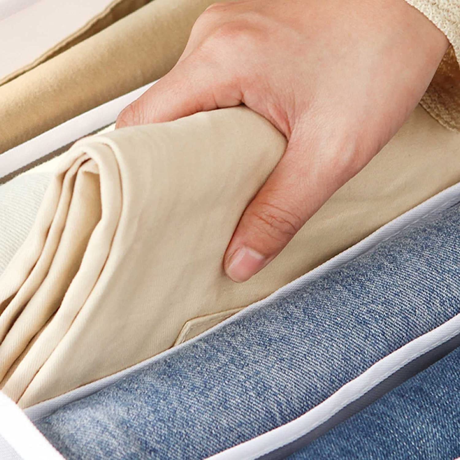 5 Pezzi Vano Portaoggetti per Jeans Scatola di Separazione della Maglia dei Vestiti del Cassetto dell'Armadio Pieghevole Organizzatore per Guardaroba per T-Shirt Pantaloni Legging