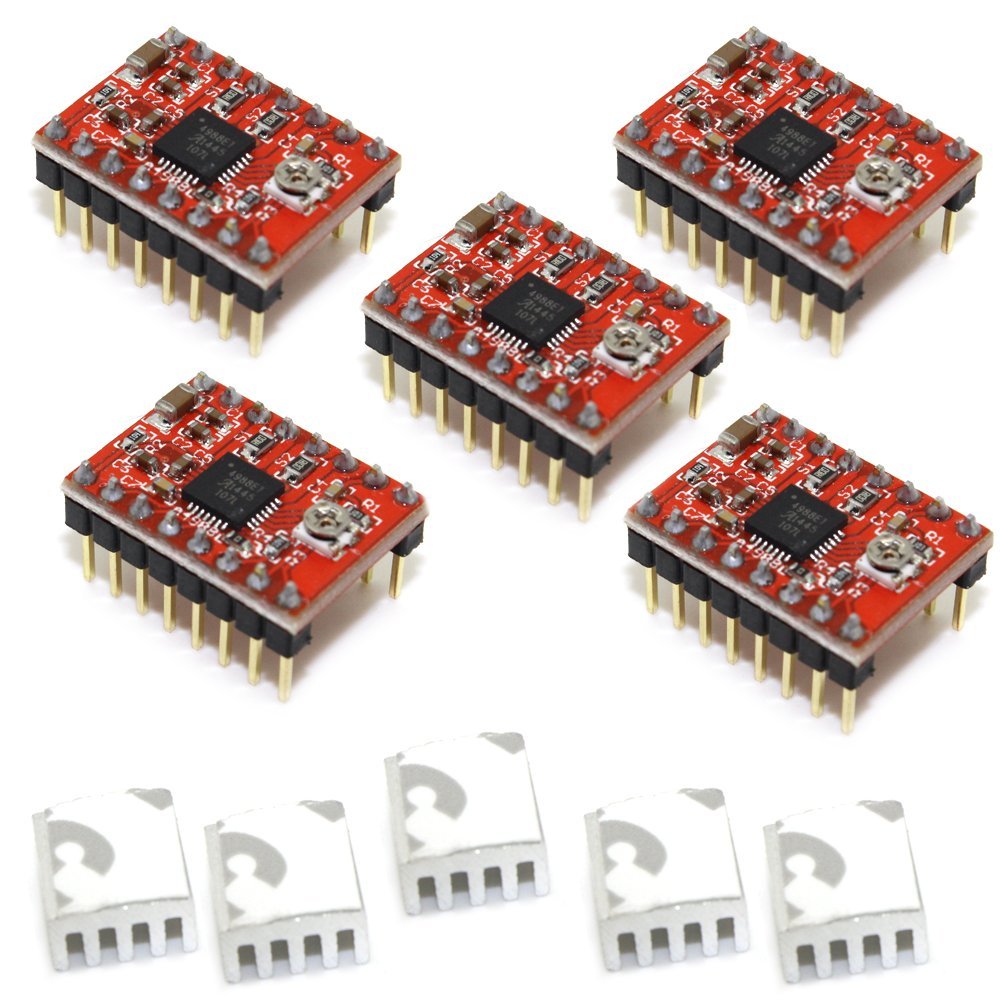 DollaTek 5 szt. Drukarka 3D A4988 Reprap Stepper Modu? sterownika silnika krokowego