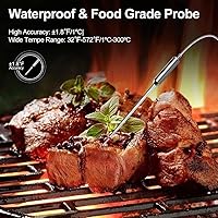 Vista 2 de Termómetro Bluetooth para carne, termómetro digital inalámbrico de 500 pies con 4 sondas, recargable para cocinar con precisión