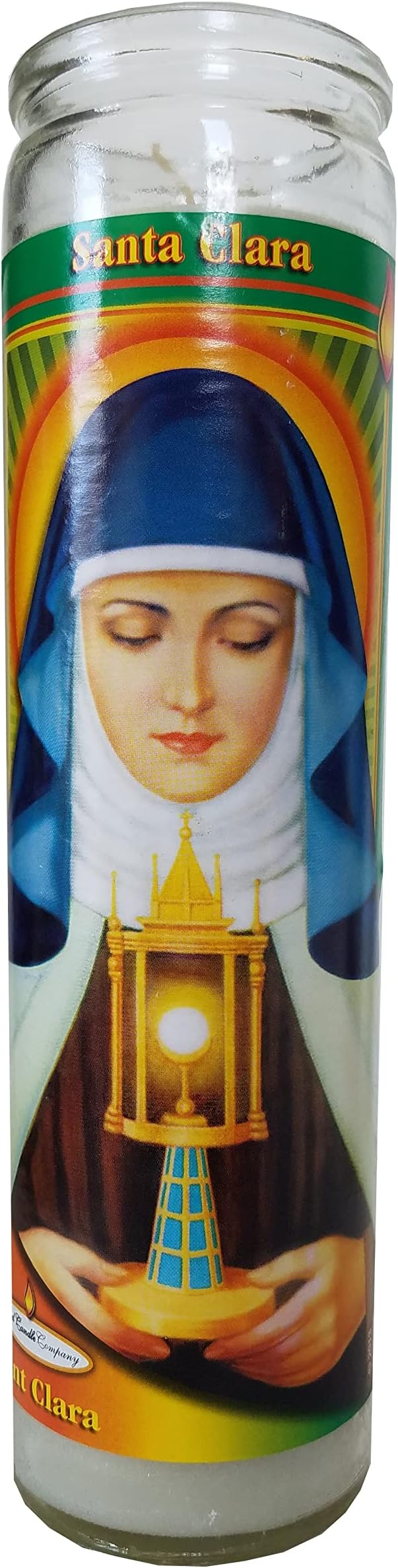 Staci19 Santa Clara (Saint Clara) Pillar Devotional Candle