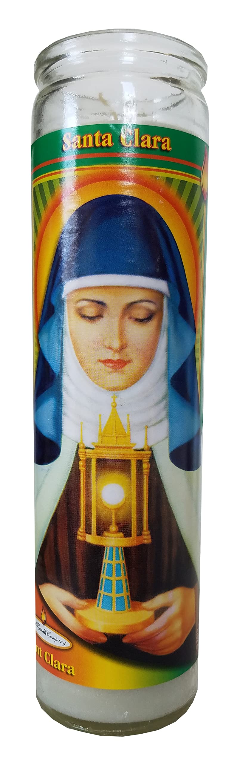 Staci19 Santa Clara (Saint Clara) Pillar Devotional Candle