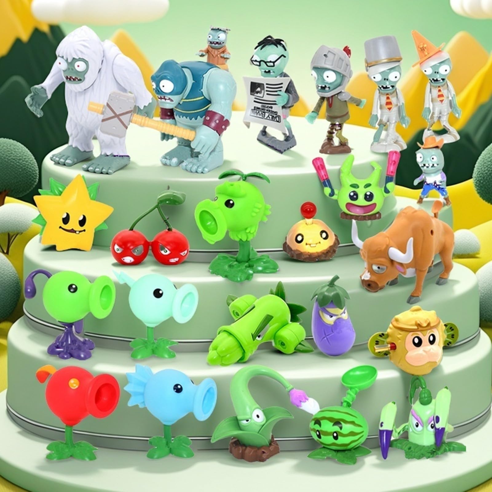 置物 mstforest JHESAO 24PCS Plants and Zombies Toys Action Figures PVZ Toys Set 1