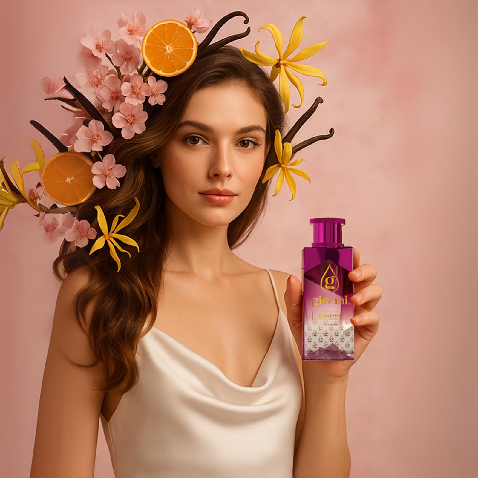 Giovani BUBBLE PINK Parfum 50 ml – Langanhaltendes Damen Eau de Parfum mit Pfirsich, Orange, Jasmin & Vanille – Süßer, blumig-fruchtiger & sinnlicher Premium-Duft