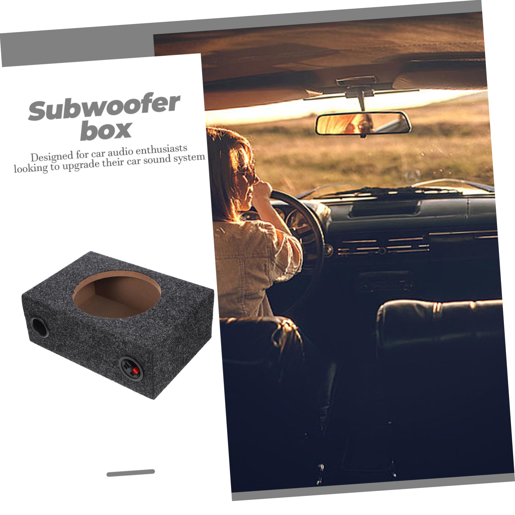 Vaguelly Box Subwoofer Sigillato in Legno Rivestito in Moquette da 8 Pollici, Contenitore per Subwoofer Auto Compatibile la Maggior Parte dei Veicoli, per Migliorare le Prestazioni Audio