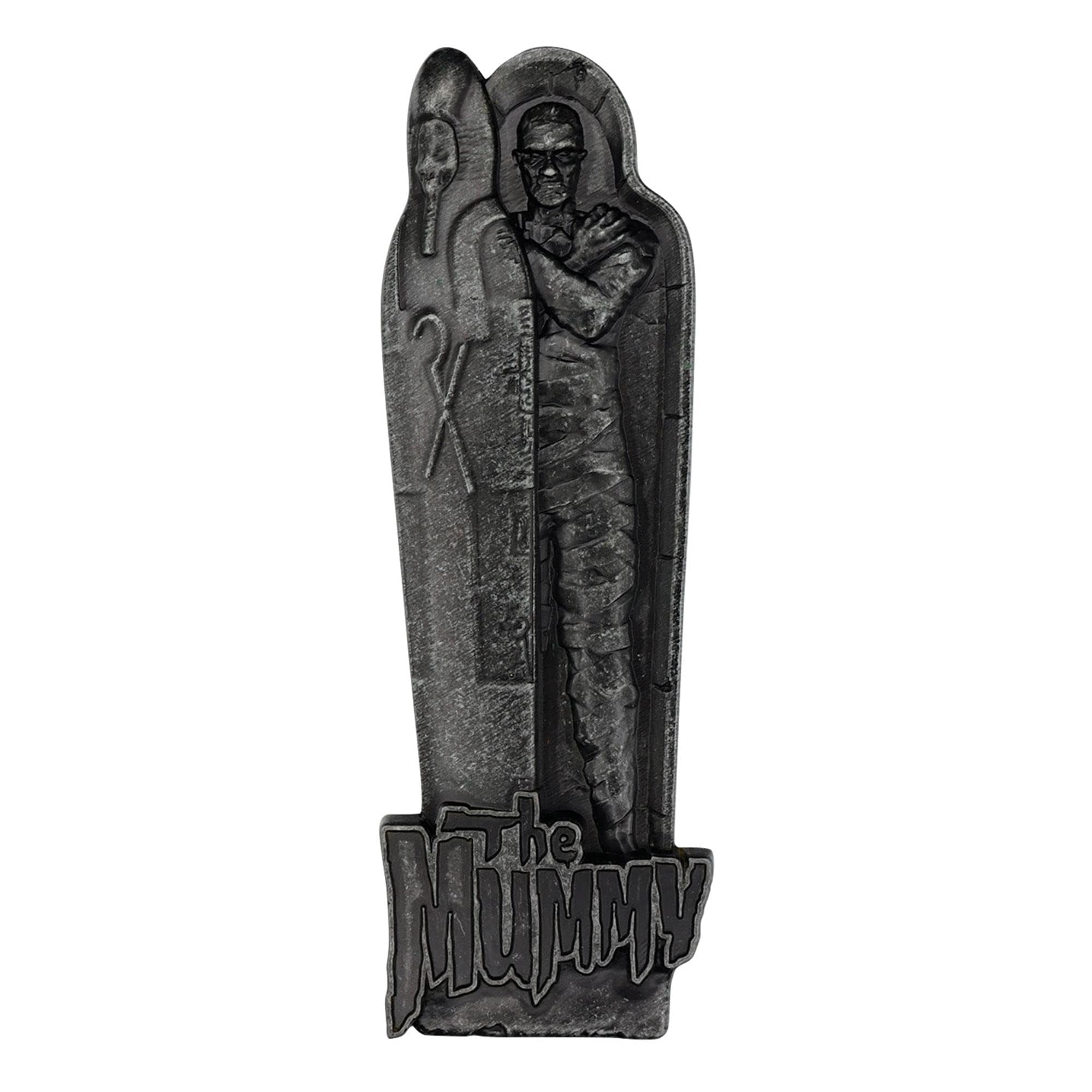 Fanattik Metallic Universal Monsters The Mummy Limited Edition Metal Ingot – Officially Licensed Horror Movie Collectible – Individually Numbered, Display Stand Included – Classic Film Merch (5,000 Worldwide)