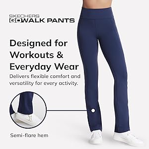 Skechers Womens Go Walk High Waisted Pant Joy 4-Way Stretch, Moisture-Wicking, Layered Waistband