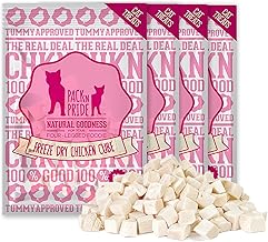 PACK’N PRIDE Freeze Dried Cat Treats, 4 Pack*30g=120g for Indoor Cats with Natural Chicken Breast Meat, Grain-Free, Low-fat Cat Snacks