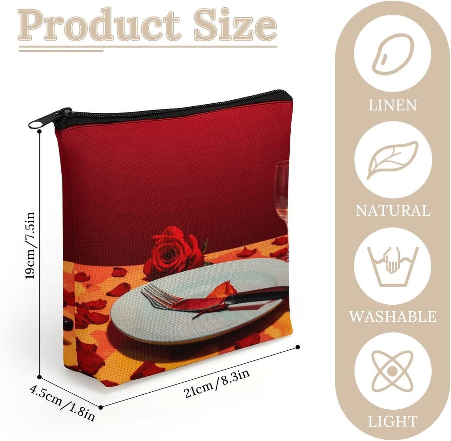 Plate And A Fork Makeup Bag Cosmetic Pouch Toiletry Bag image 2