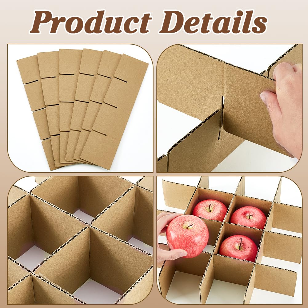 PH PandaHall 36pz 4x4 Divisori di Cartone per Scatole Fogli Separatori Rettangolari, 8x33.5cm Scatola di Fogli Divisori per Spedizione Stoccaggio Trasloco e Protezione