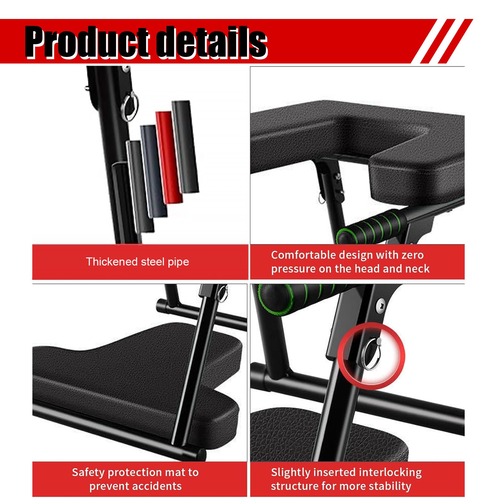Chaise de Yoga, Banc D'inversion pour la Maison-Pliable, Tabouret de Yoga -Support de Tête, Charge Maximale 200 kg, Éponge éPaissie, Convient à Différents Types de Passionnés de Yoga