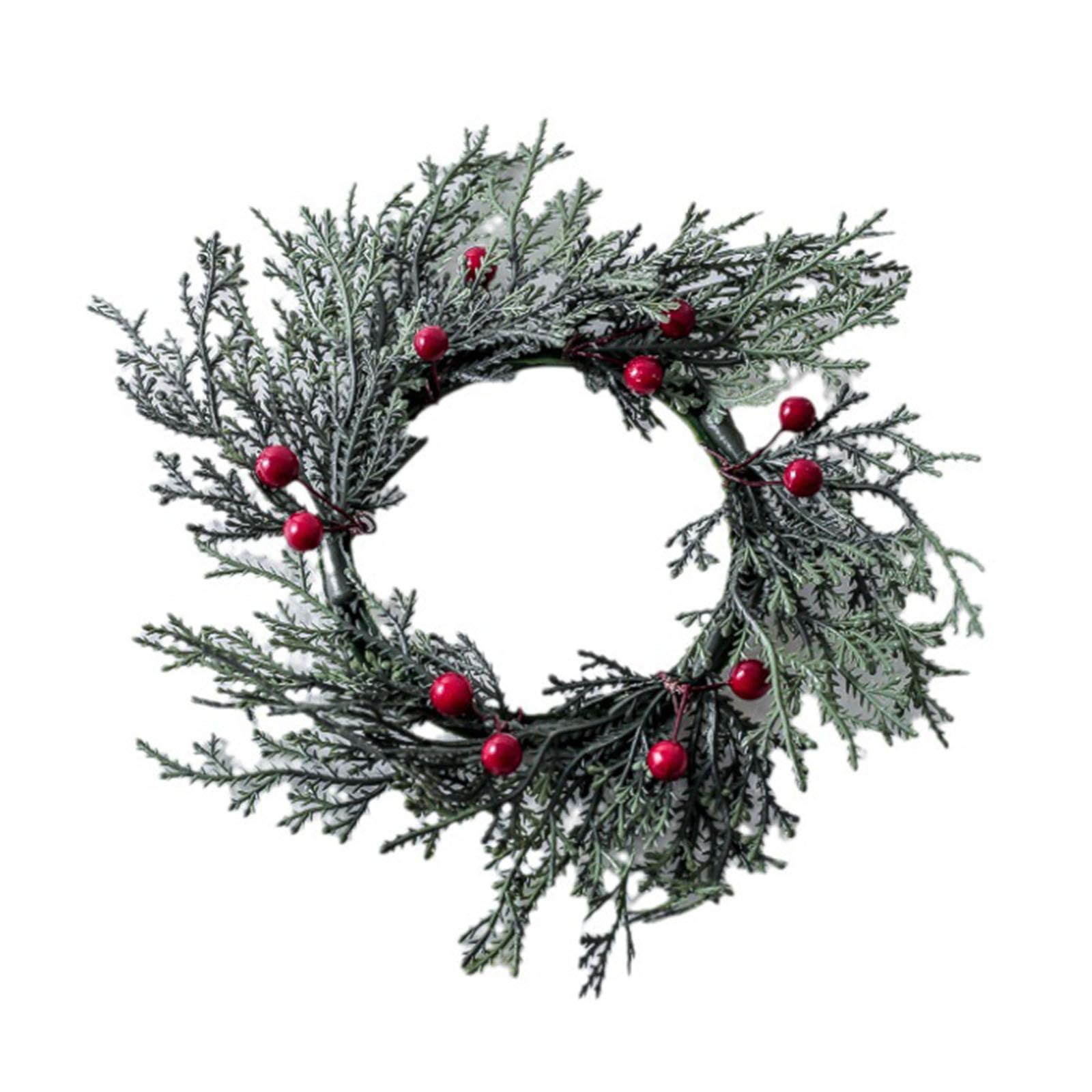 20cm Artificial Green Wreath for Christams Table Centerpiece Decor Candlestick Garlands Decor Realistc Pine 20cm Wedding Party Centerpiece