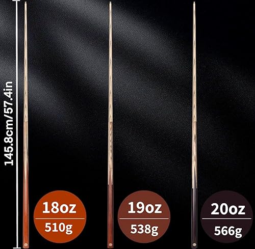 Miniatura 3 de Kmise 9.5mm Pool Stick Set of 3, 57-inch 18oz 19oz 20oz Pool Cues, Splicing Process Handcraft MarasBlack WalnutChacate Preto Wood Cue Sticks for