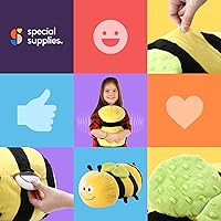 Vista 6 de Special Supplies Bumble Bee Sensory Vibrating Pillow, Pressure Activated for Kids and Adults, Plush Minky Soft with Textured Therapy Stimulation