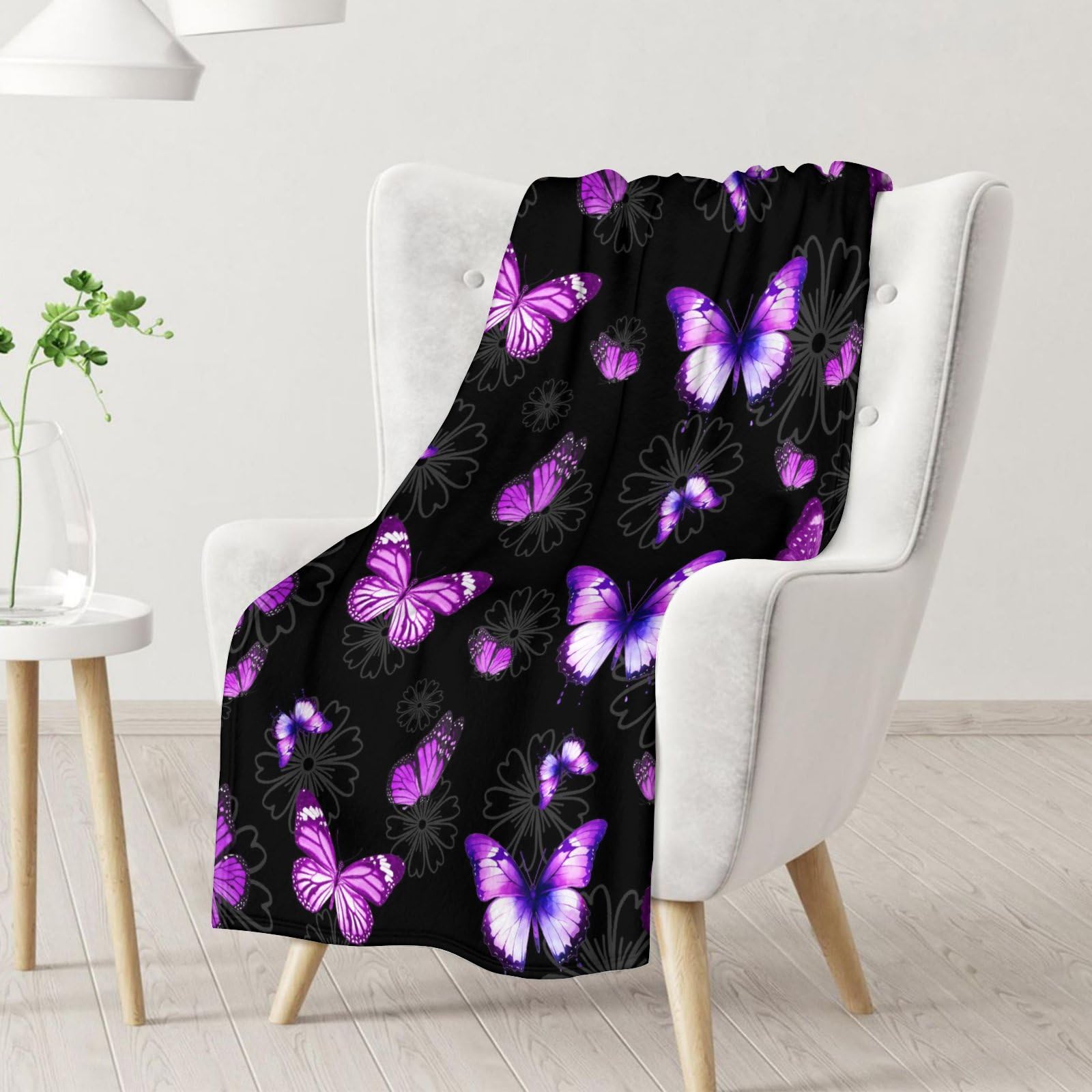 Butterfly Throw Blanket for Kids - Soft Furry Plush Butterfly Throws Gifts - 30
