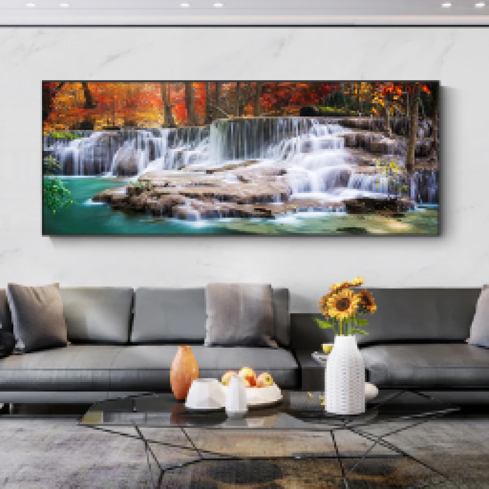Peinture murale art paysages forêt d'automne impression grand format - 8