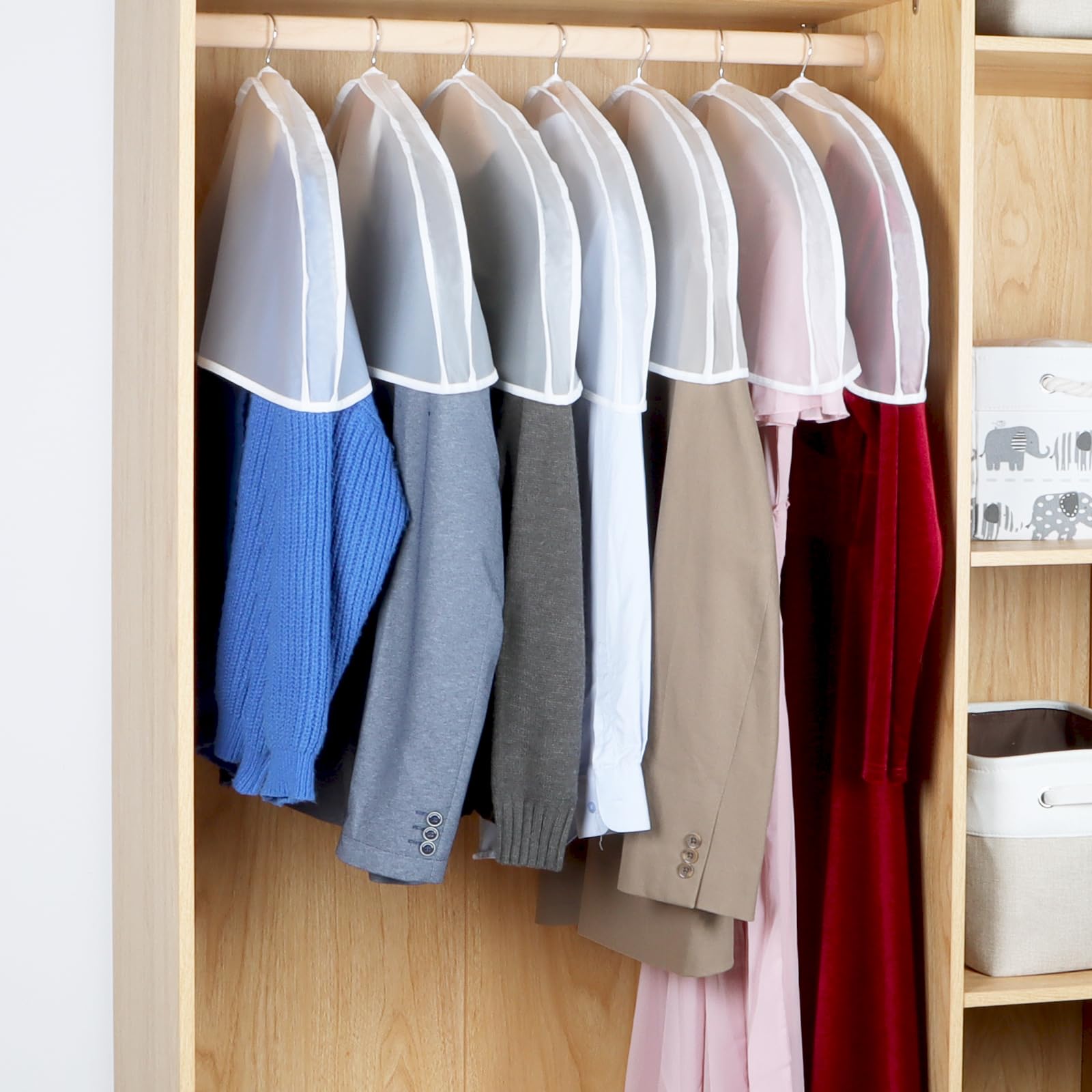 VILLFUL 10pièces Housses Épaules Transparentes Plastique Pour Vêtements Protection Anti-poussière Pour Costumes Sacs De Rangement Respirants Et