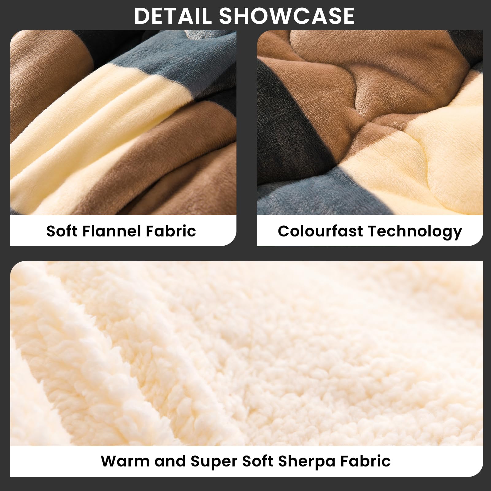 Bettdecke Winter, Dicke Sherpa Fleece Decke, Warme Kuscheldecke Ohne Bezug, Flauschige Doppelseitige Winterdecke, Weiche Atmungsaktive Bettdecke Für Kalte Nächte (C,150x200cm 3kg)
