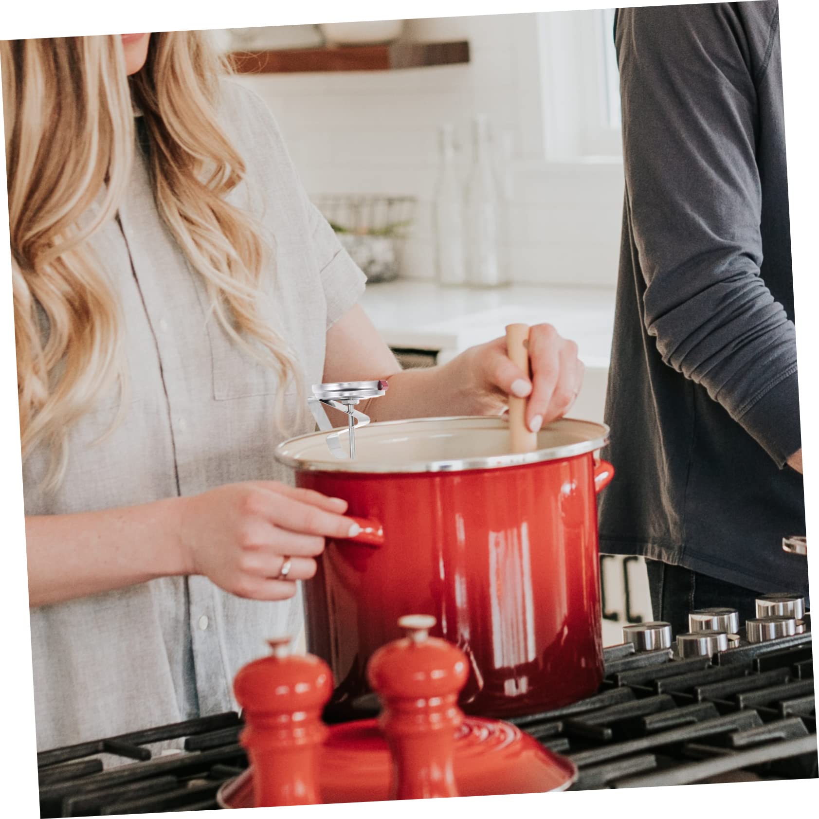 KICHOUSE 4pcs - Stainless Steel Kitchen Food Thermometer for Cooking and Oil Measurement High-Precision Auto Detection for BBQ and Kitchen Use