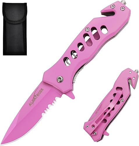 Miniatura 13 de ALBATROSS EDC - Navaja táctica plegable de bolsillo genial y afilada, cuchillos de apertura asistida por resorte SpeedSafe con bloqueo de línea