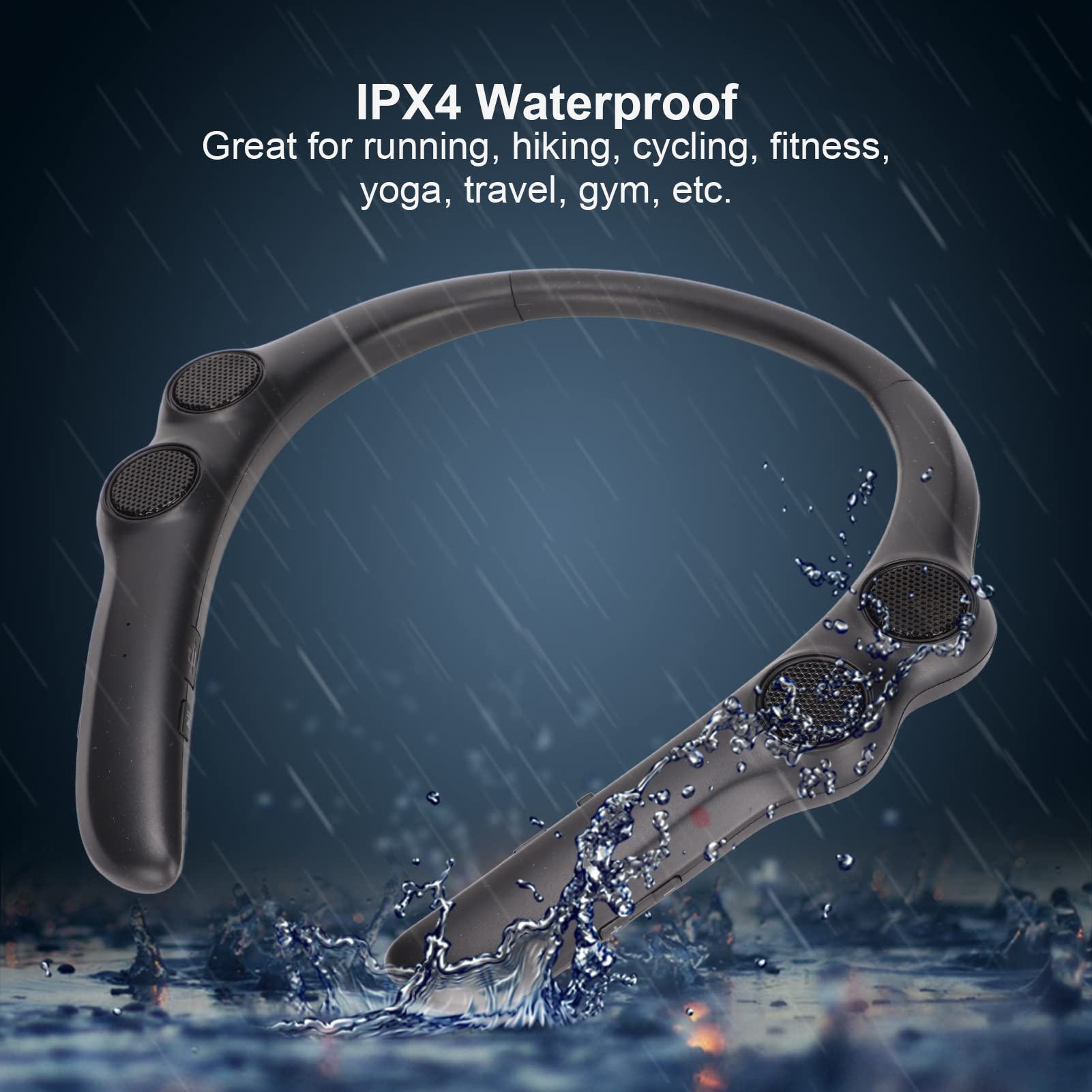Cuffie con Archetto da Collo Auricolari Stereo IPX4 5.3 con Microfono con Cancellazione del Rumore per Corsa, Palestra, Ciclismo, Viaggi