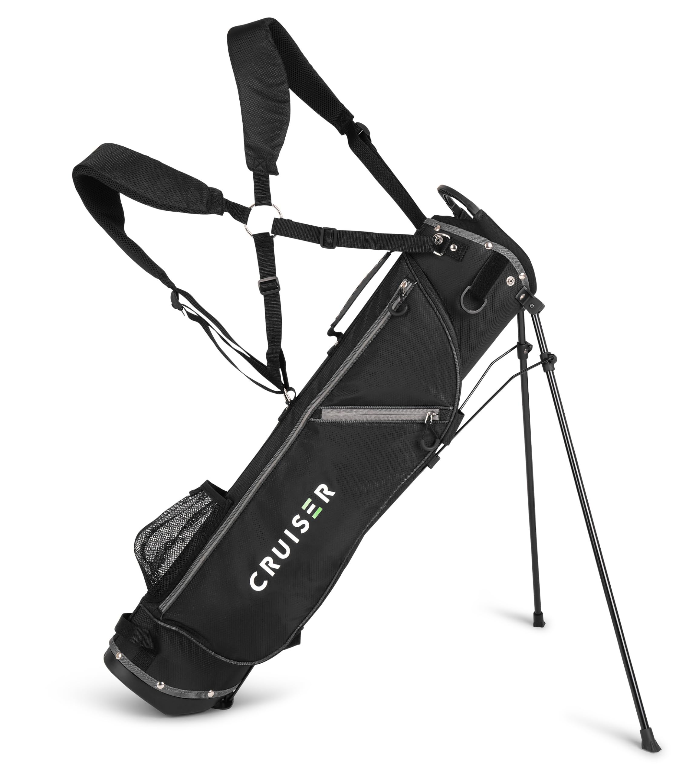 CR-Lite Stand Bag | Lightweight, Slim Standbag with Padded Double Shoulder Straps | 4-Way Divider | 4 Pockets, Grab Handle, Rain Hood - Fits up to 10 Clubs