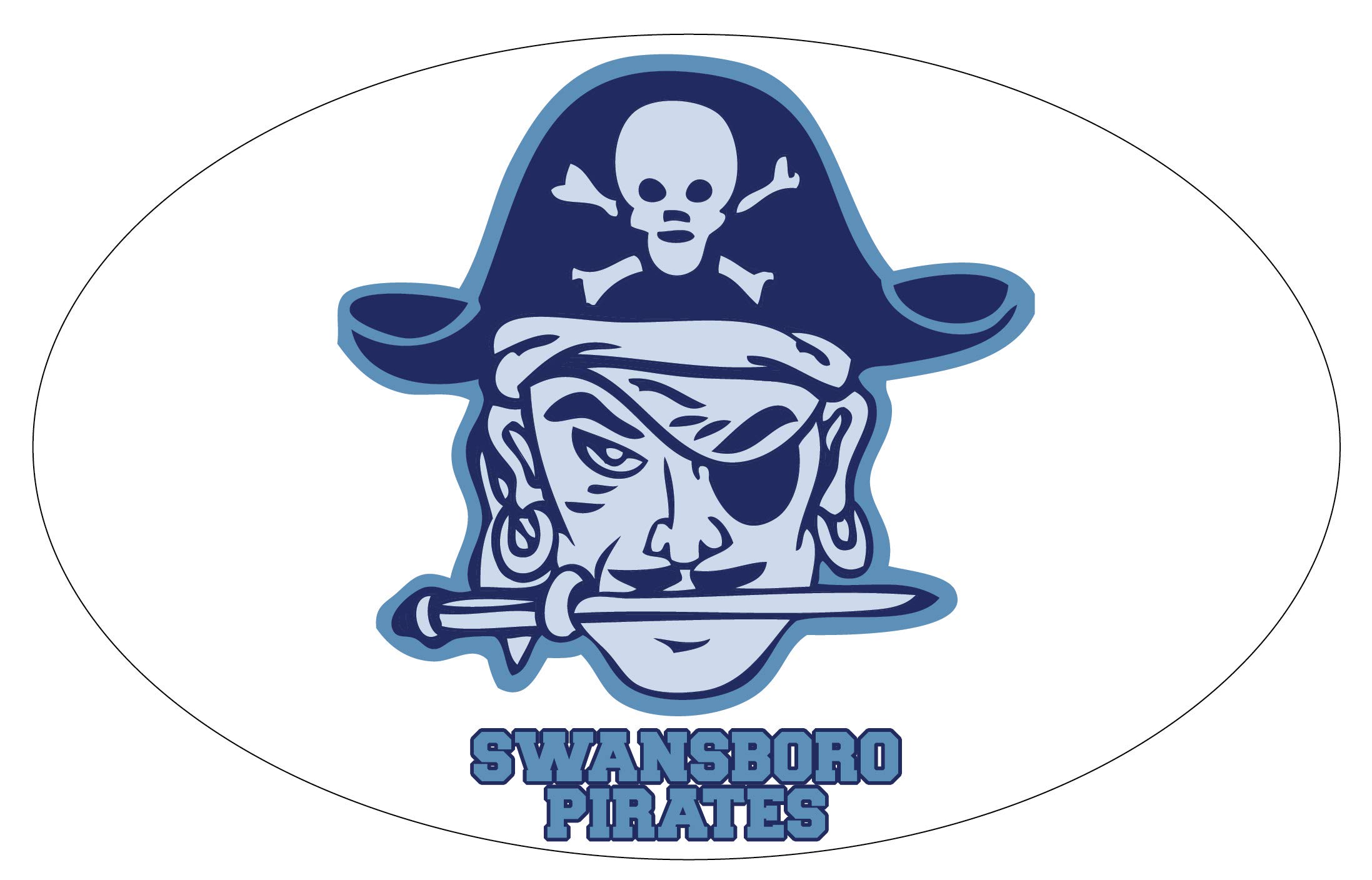 Swansboro High School Pirates North Carolina Sports Team 9” x 14” Jumbo Oval Mascot Magnet