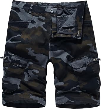 Mens Cargo Shorts Casual Cotton Combat Shorts with Multi Pockets