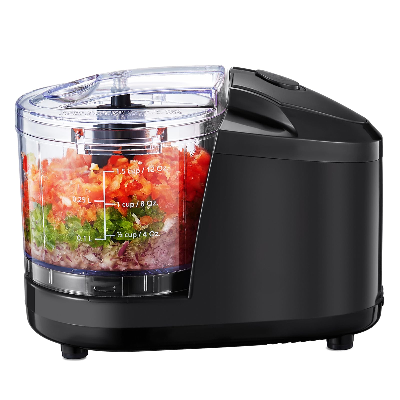 Mini Food Chopper 350ml Compact Electric Mini Food Processor with Removable Bowl & Blade, One-Button Operation, for Garlic, Onion, Herbs, Sauces & Baby Food Prep 200W, Black