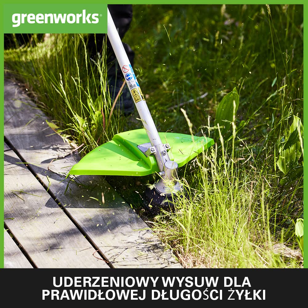 Greenworks GD24X2TXK4X Akumulatorowa Podkaszarka do Małych i Średnich Ogrodów, Szerokość Cięcia 40 cm, Uderzeniowy Wysuw, Podwójna Żyłka Nylonowa 2 mm, 2x Bateria 24V 4Ah i Podwójna Ładowarka