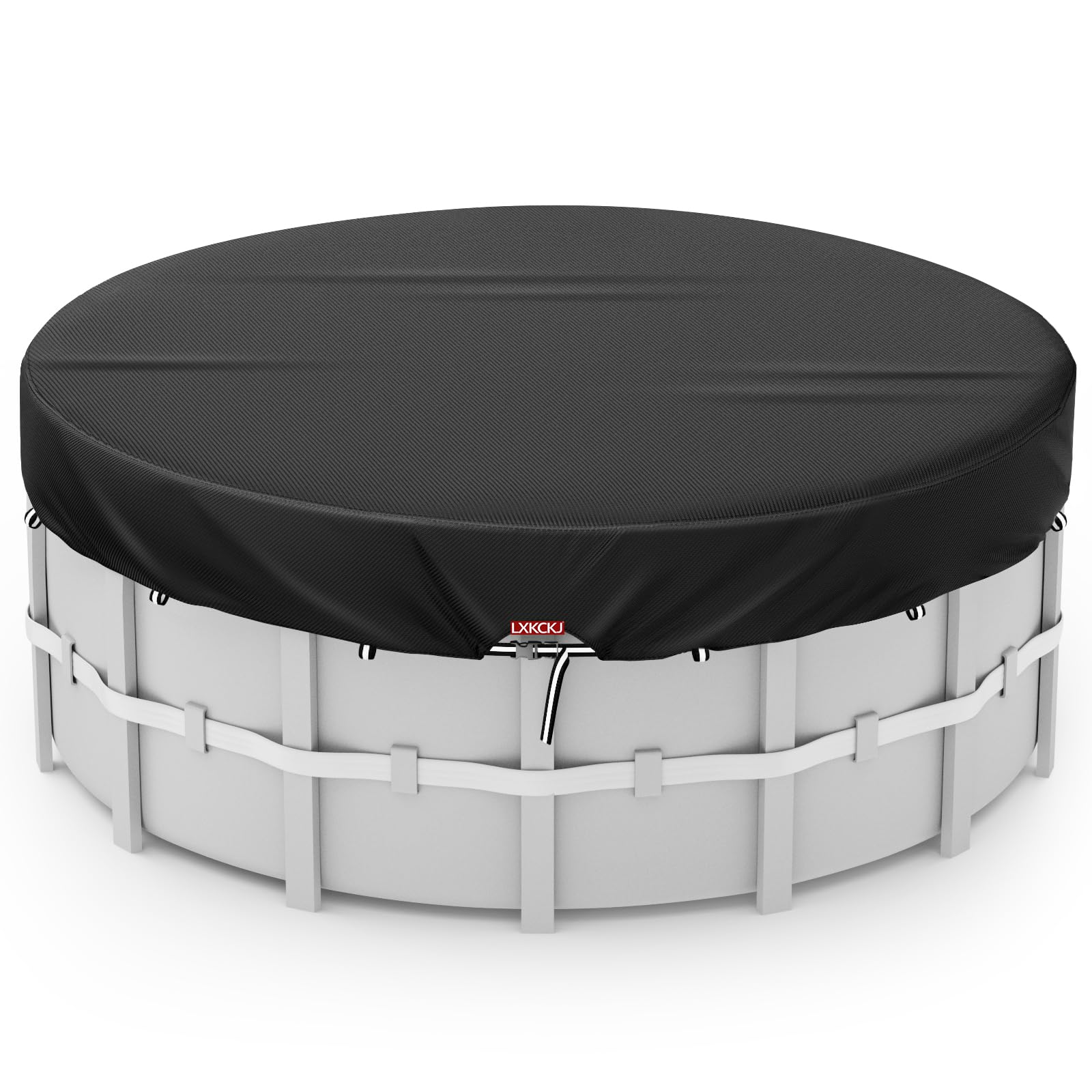 LXKCKJ Bâche 4 Saisons pour Piscine Hors Sol, Bâche Protection pour Piscine, Couverture de Extérieur Ronde Spa Baignoire idéale pour Garder Votre Piscine Propre (3,1 M, Noir)