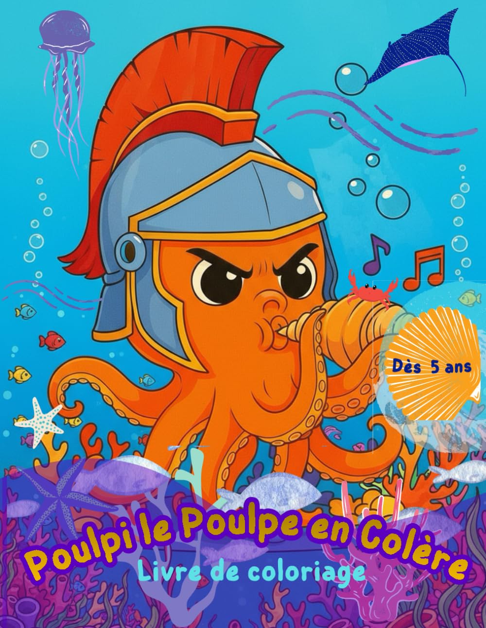 POULPI LE POULPE EN COLERE: Gestion colère coloriage poulpe mignon adultes enfants