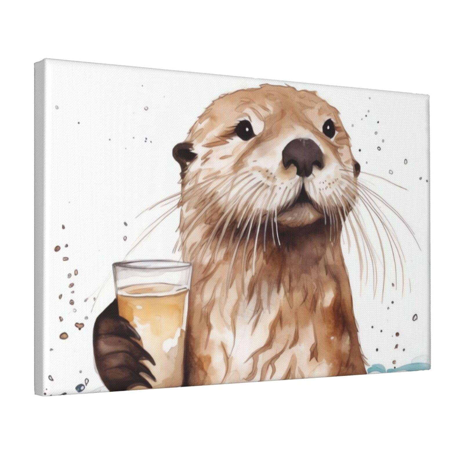 Framed Wall Art for Living Room Art Work, Sea Otter Picture Prints Modern Office Wall Paintings Poster Aesthetic Wall Decorations for Home Decor Ready To Hang 12"x18"