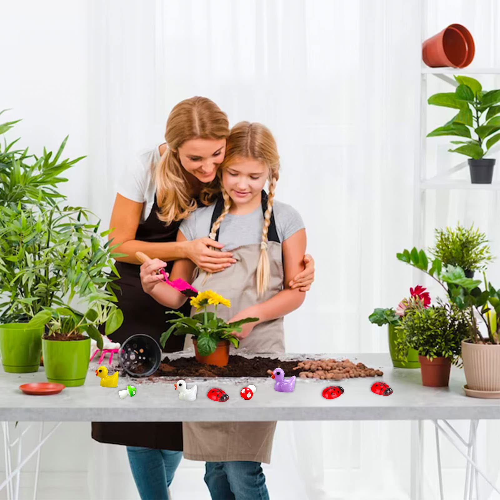 Kit 92 Pièces Décoration Jardin Féerique Miniatures - Animaux, Maisons, Champignons Pour DIY Créatif
