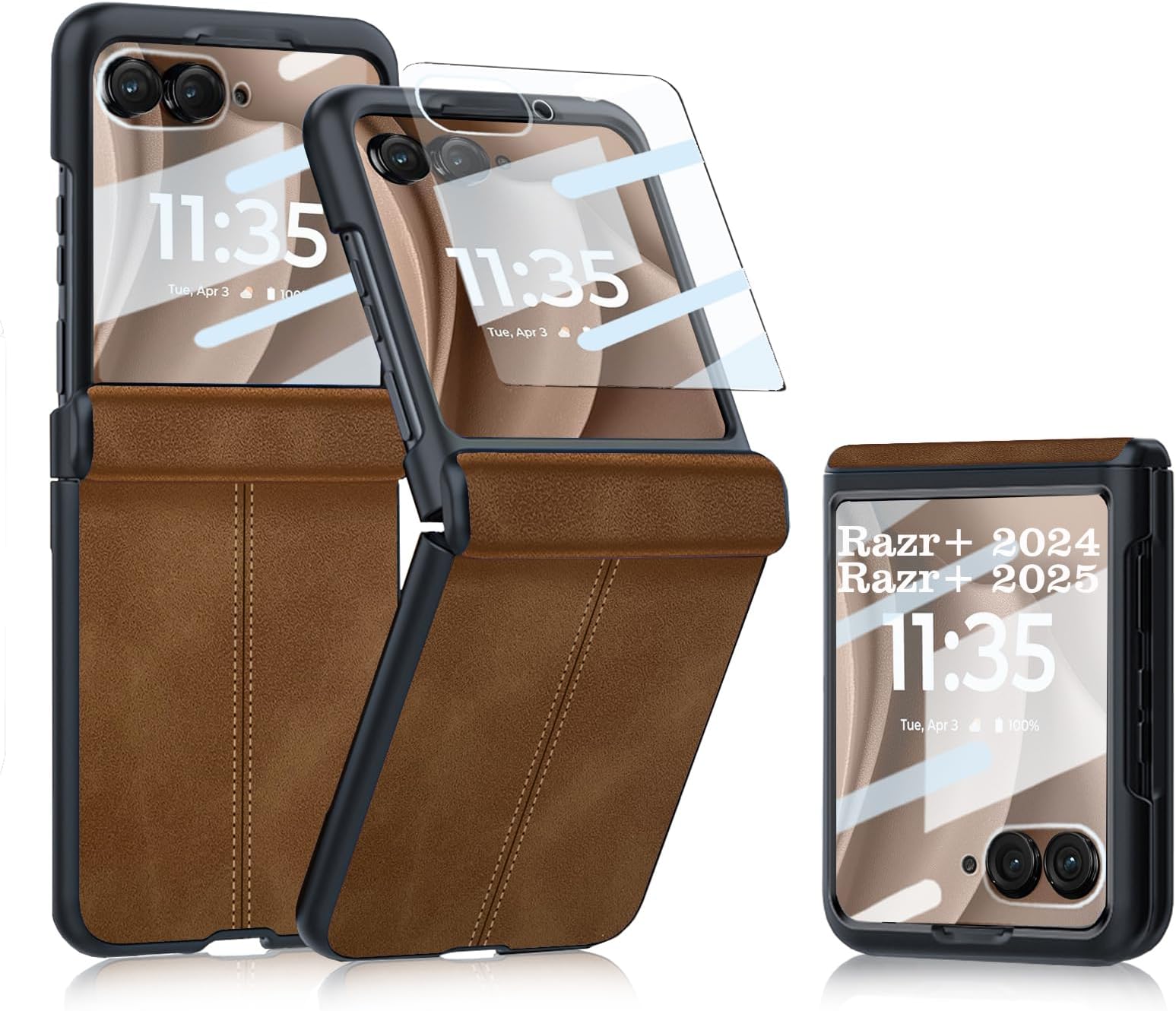 Amazon.com: YuetWay Leather Case for Motorola Razr+(Plus) 2024/2025 ...