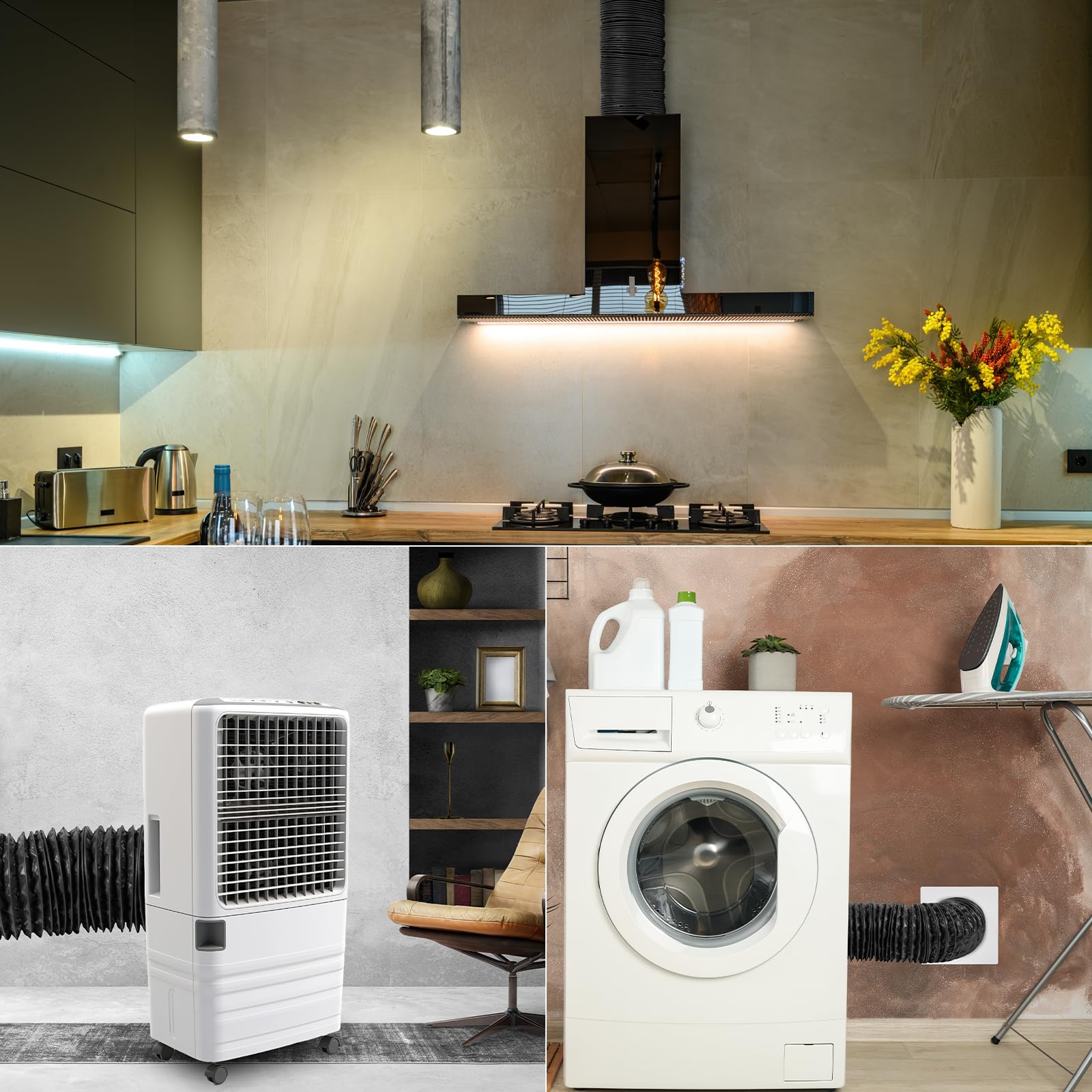 10 cm / 100 mm – 3 m długości, czarny kanał powietrznwąż, 4-warstwowy wąż wentylacyjny HVAC, idealny do namiotów szklarniowych, Growbox, linii wentylacji domu