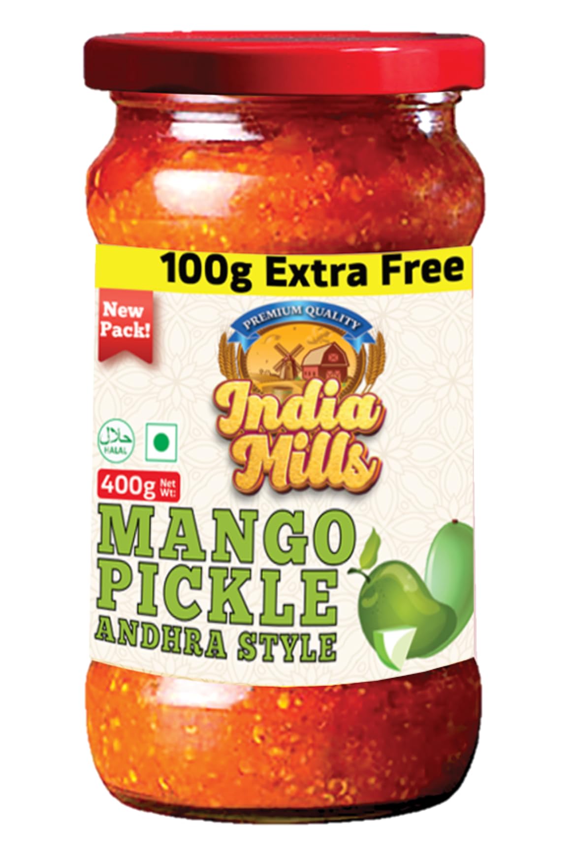 INDIA MILLS Mango Andhra Style Pickle, 400 gm
