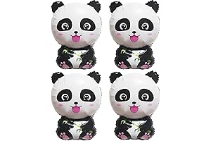 4 Pack Giant Panda Balloons for Wildlife Animals Safari Party