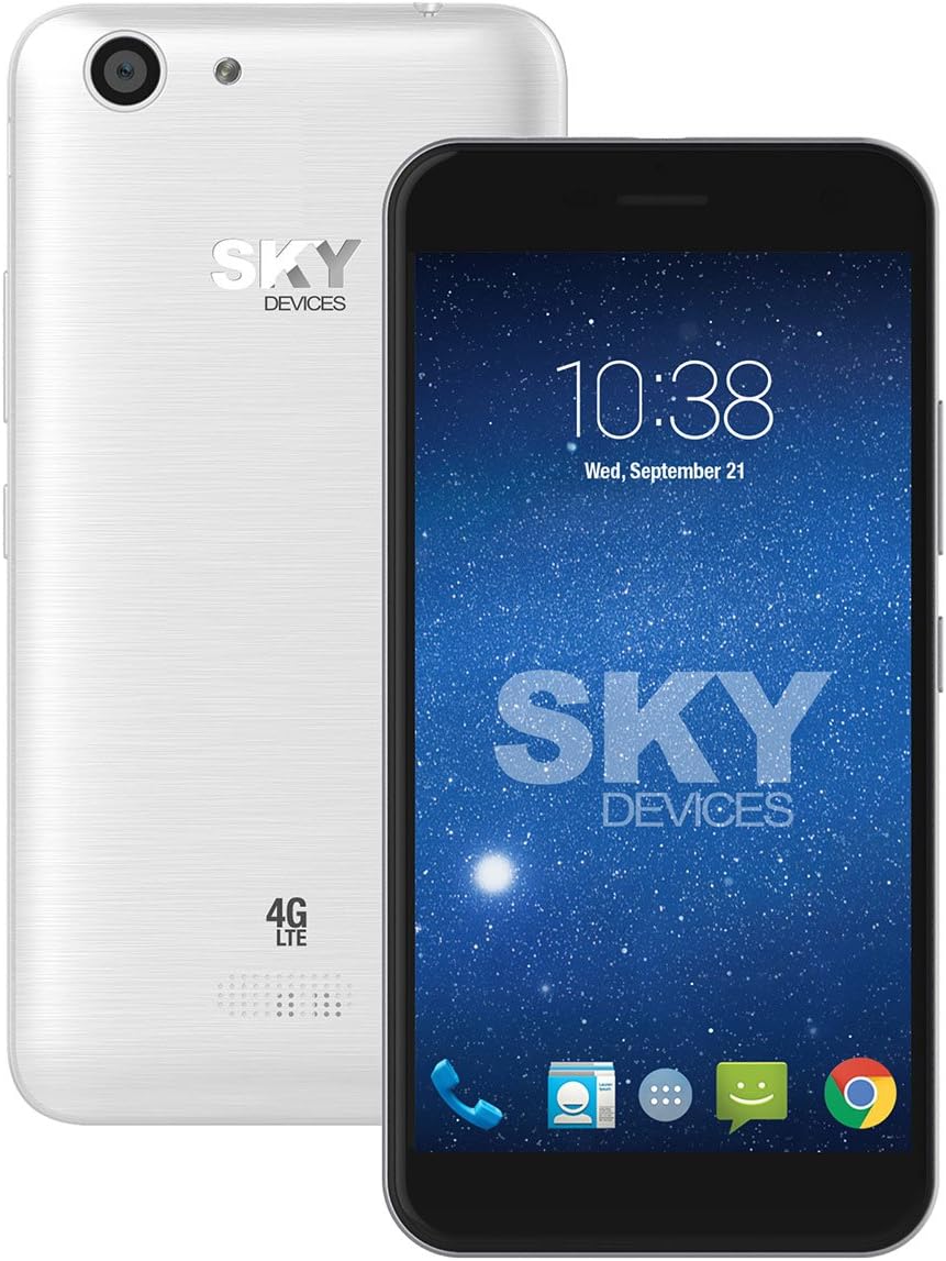 Elite 5.0L+, 4G LTE Android Unlocked Smartphone, 13MP/8MP Cameras, 16GB Storage, 2GB RAM – White
