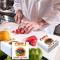 Vista 5 de Qilery 100 servilletas de papel desechables con chile para cocinar, decoraciones de cinco de mayo, decoraciones de fiesta mexicana, cena, 6.5