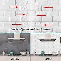 Vista 3 de Noihlja 30 paneles de pared 3D papel tapiz de ladrillo blanco autoadhesivo impermeable espuma de polietileno ladrillo sintético para dormitorio baño