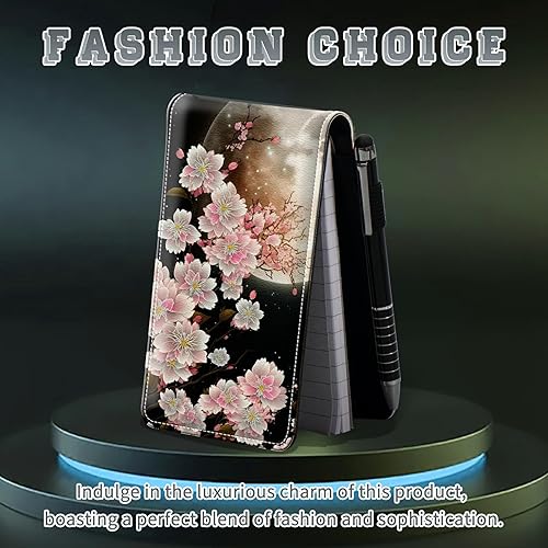 Miniatura 10 de Juego de 4 mini bloc de notas de bolsillo, funda de piel sintética con 2 ranuras para tarjetas, 1 lápiz capacitivo y 2 paquetes de notas para viajes