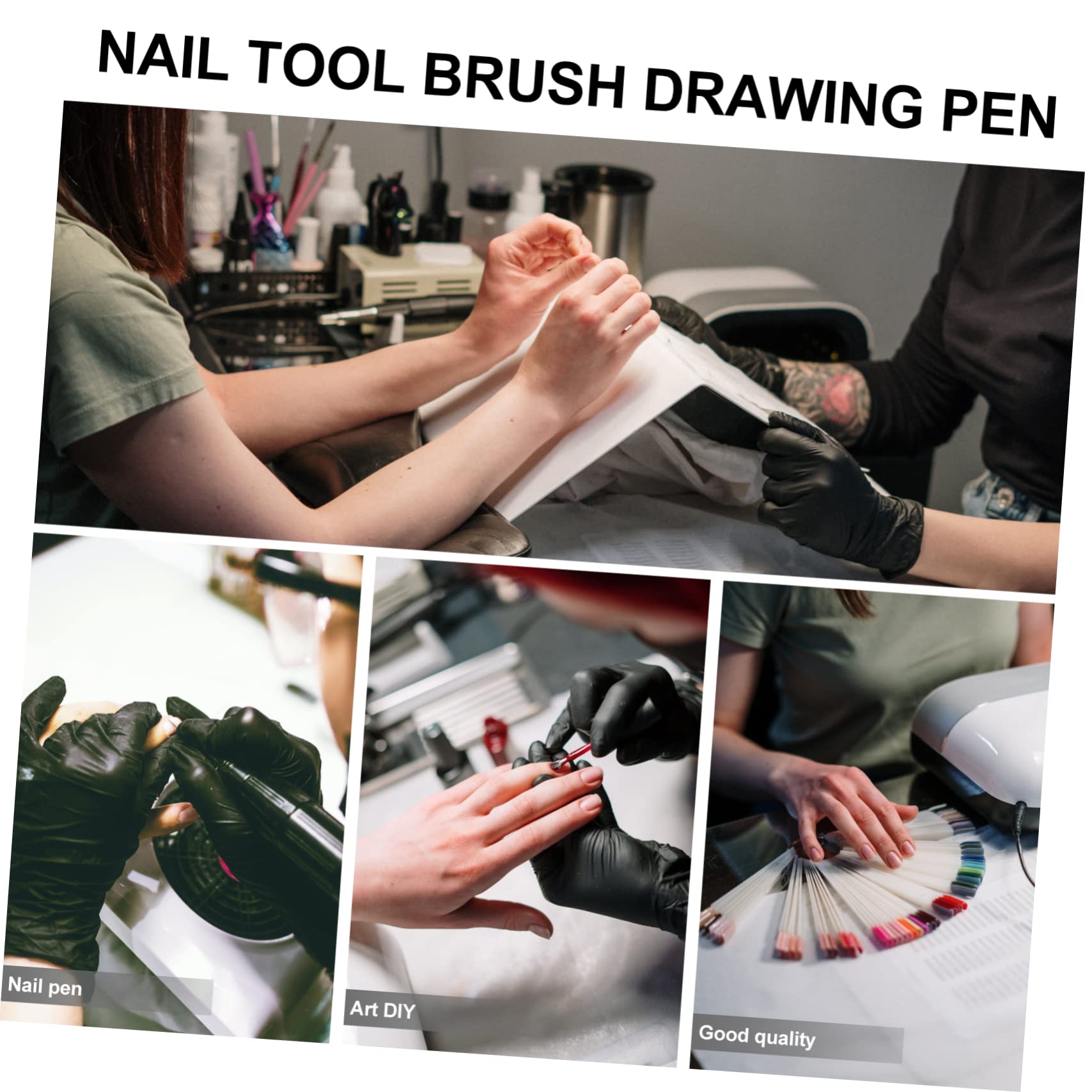 PartyKindom 1Pc Durable Manicure Brush Nail Art Tool for Painting Salon Use Material for Performance for Beginners Experts